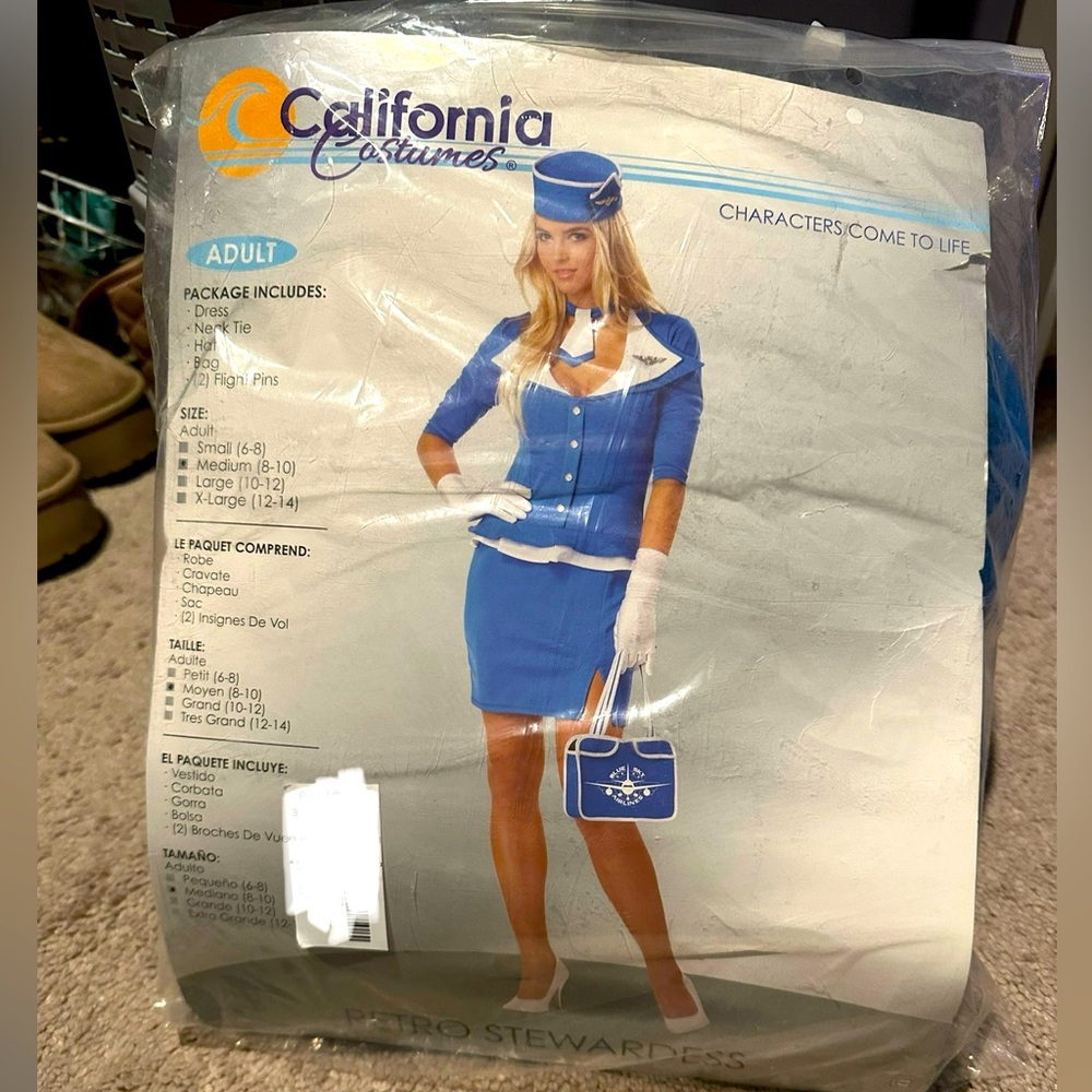 *NWT* Retro Stewardess Costume Size Medium - California Closets